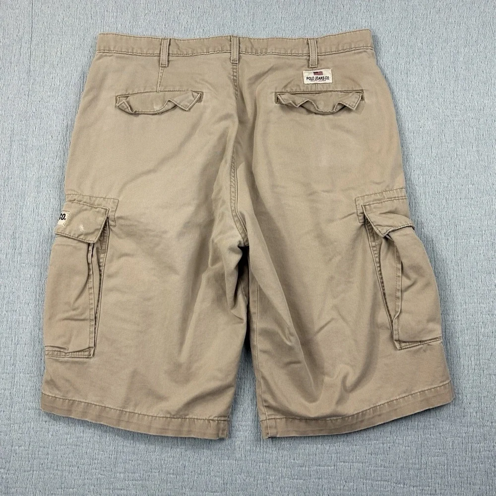 VTG POLO‎ Ralph Lauren Freighter Cargo Shorts Mens 34 Beige
